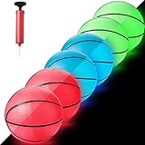 6 Pieces Glow in The Dark Mini Basketball with Pump for Mini Basketball Hoop Midnight Colorful Mini...