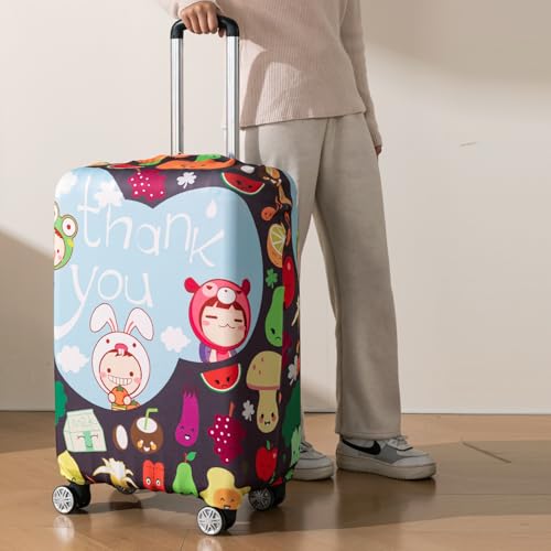 Image of HOKIPO 220gsm Durable and Washable Suitcase Covers for Trolley Suitcase, Small (18-19inch) - Sweet Thanks (AR-6343-D14)