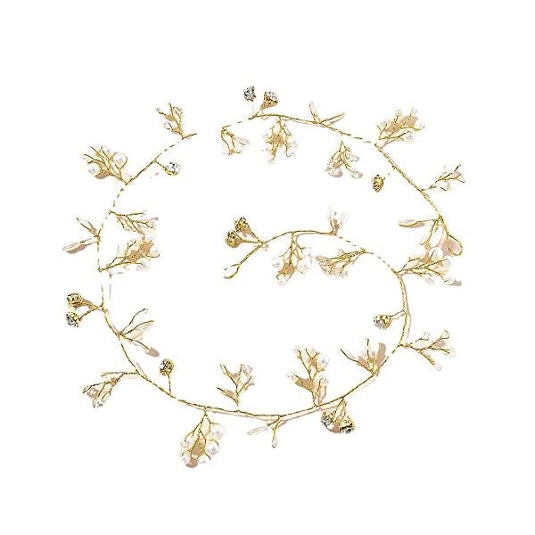 Hair Accessories For Women & Girls, Stylish for Wedding Crystal Bridal Wedding Hair Accessories Bridal Hair Pieces Pearl Hair Accessories for Women and Girls (50cm) - Image 4