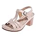 Escarpins Femme Talon Haut Sexy Rouge Bandes Réglables Bride Cheville Mules Escarpins Tendances Shoes Sandal Slipper Boot Simple Beau été Respirant Basket Femme (Beige,38)