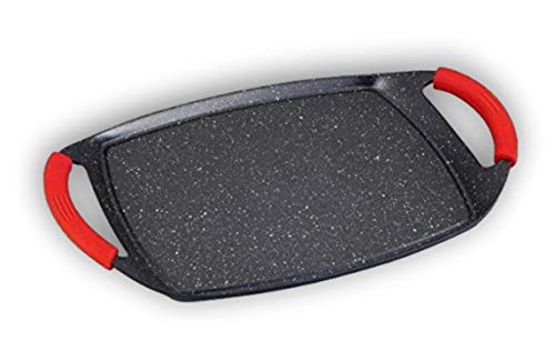 Mws RL-TG47M Plancha en pierre de lave 47 cm pour plaque à induction Anti-adhérente Ne raye pas MWS.