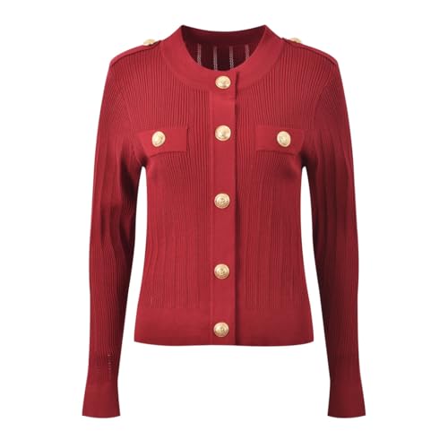 Women's Long Sleeve Sweater Knitted Cardigan Tops Single Breasted Button Up Sweater Jumper3