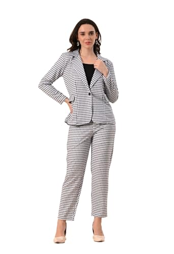 Image of Women's 3-Piece Formal Suit Set - Cotton Blend Blazer, High-Waist Pants & Camisole | Stylish Business Attire & Office Wear for Work, Interviews & Events