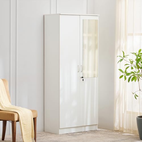 Image of Home Centre Engineered Wood Helios Alton 2-Door Wardrobe with Mirror