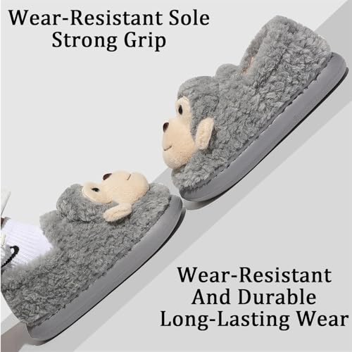 Generic Monkey Slippers, Unisex-Adults, All Ages, Adults, Families, Homeowners, Cartoon Monkey, Beige, Light Brown, Dark Brown, Gray3