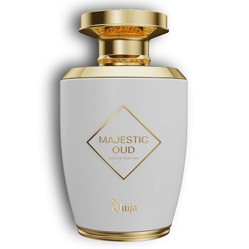 AHUJA Majestic Oud Eau De Parfum 3.4 fl oz – Unisex Perfume for Men & Women, Long Lasting Luxury Fragrance with Oud, Vanilla, Raspberry, Rose, Peony, Patchouli & Woody Notes – Elegant Gift Scent