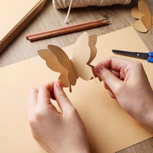 Shindel 70 Sheets Brown Cardstock, Kraft Paper Construction Paper for Party Invitations, Arts and Crafts, Announcements, DIY Projects, Letter Size, Drawing, 180gsm (8.5 x 11 Inches) 4 41EKrwW26IL