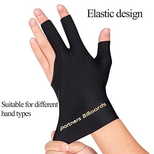 Topdanchuang 2Pcs Anti Slip Billiard Glove 3 Fingers Show Gloves Left Hand Snooker Glove Billiard Accessories Fits On Left Hand For Men Women #TOP4