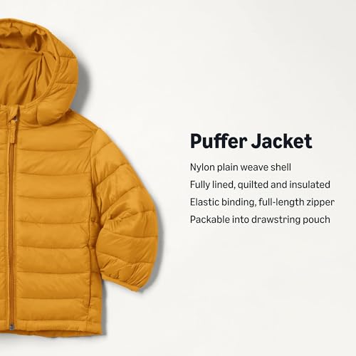 Image of Amazon Essentials Boys and Toddlers' Lightweight Water-Resistant Packable Hooded Insulated Puffer Jacket