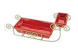 KOVOT Ceramic Santa Sleigh Snack Serving Dish Set
