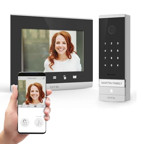 Extel Code Connect, Visiophone connecté WiFi 7’’ avec clavier intégré, contrôle portail & portillon, accès par QR code, application smartphone, Garantie 3 Ans