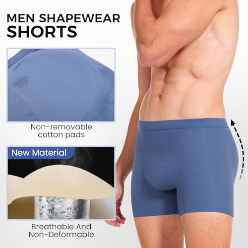 Mens Padded Boxer Briefs Light Blue4