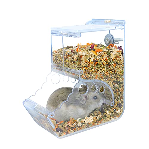 Andiker Automatischer Hamster-Futterstation, 400 ml, transparentes Acryl, Futterautomat für Hamster, Igel, Eichhörnchen, Meerschweinchen und Vögel (400 ml)