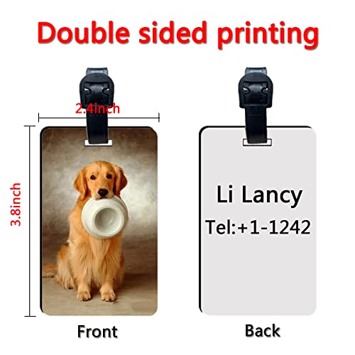 12 pcs Sublimation Luggage tag Blanks White Blank Travel Bag Baggage Tags with Strap Double Sided MDF Suitcase Label Tag with Slots2