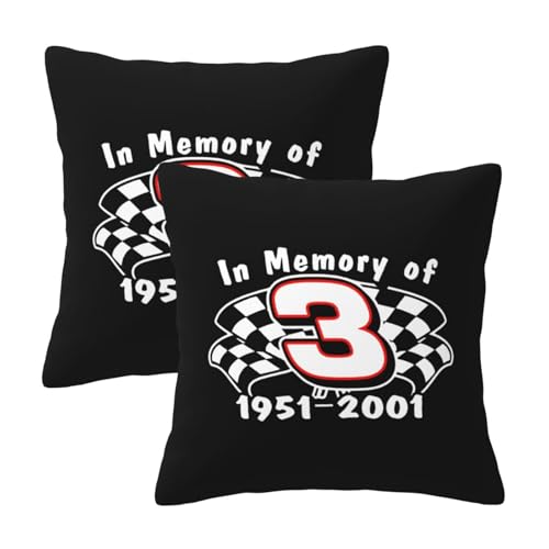 ETSDJ Dale Earnhardt Sr #3 Throw Pillow Cover Set of 2 Pillow Cases for Men Woman Couch Bed Sofa Cushion Covers 20"X20"