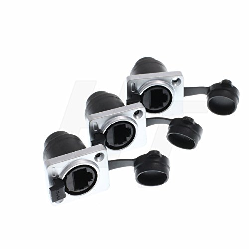 Toma Ethernet RJ45 impermeable contra cortes de red, receptáculo blindado para chasis