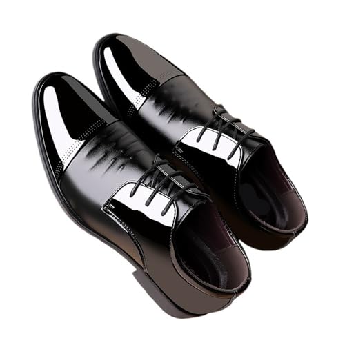 Shiny Patent Leather Men's Shoes Korean Style Business Pointed Toe Casual British Style Men's Shoes Wedding Large Size Men's Shoes Oxfords(7)4