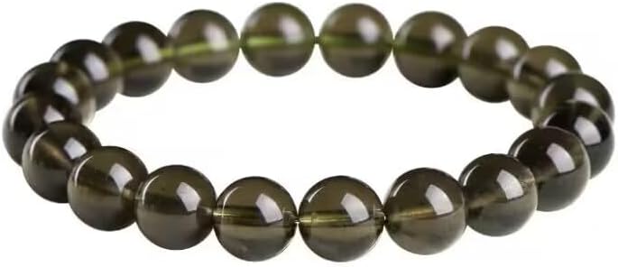 Fovgdio Natural Moldavite Green aerolites Czech Crystal Stone Raw Stone Grinding 8mm Bead Meteorite Bracelet Czech Meteorite Bracelet (Size : 1pcs)