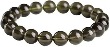 Natural Moldavite Green aerolites Czech Crystal Stone Raw Stone Grinding 8mm Bead Meteorite Bracelet Czech Meteorite Bracelet (Size : 1pcs)