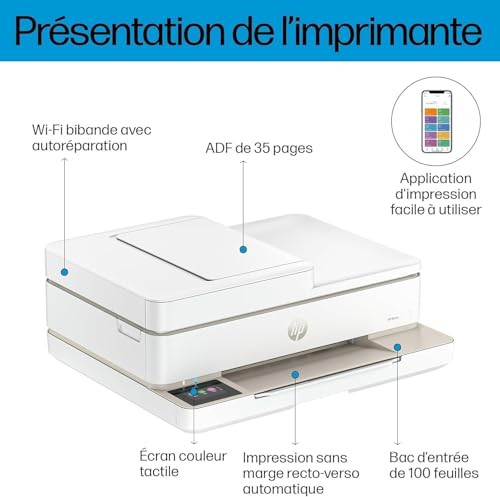 HP Envy Imprimante Multifonction à Jet d'encre A4 Couleur Impression Recto Verso Automatique Jusqu'à 10 ppm Wi FI ADF Fax d'encre Instant Ink Inclus Portobello - vue 6
