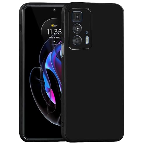 Image of Back Cover for Motorola Edge 20 Pro 5G | Full Camera Protection | Premium Liquid Silicon Case | Flexible Bumper Case for Motorola Edge 20 Pro 5G (Black)