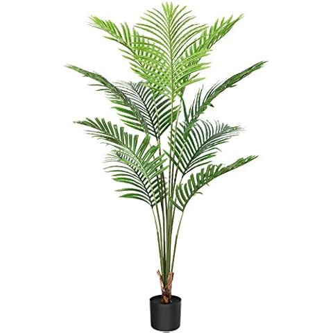 CROSOFMI Artificial Areca Palm Tree 150CM Fake Tropical Palm Plant,Perfect Faux Dypsis Lutescens Plants in Pot for Indoor Outdoor Home Office Garden Modern Decoration Housewarming Gift(1 Pack) Cover