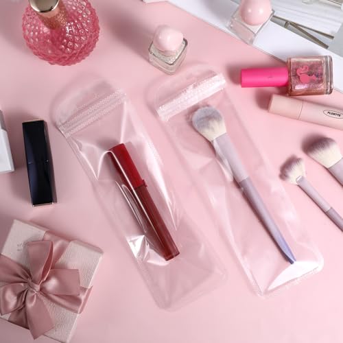 Image of 100 Pieces Pen Packaging Bags Pen Bags for Packaging Clear Pen Bag for Bead Pens Resealable Zipper Pouch Bag for Packaging Lipgloss, Jewelry, Cosmetic,Candy 2.8 x 8.7 Inches