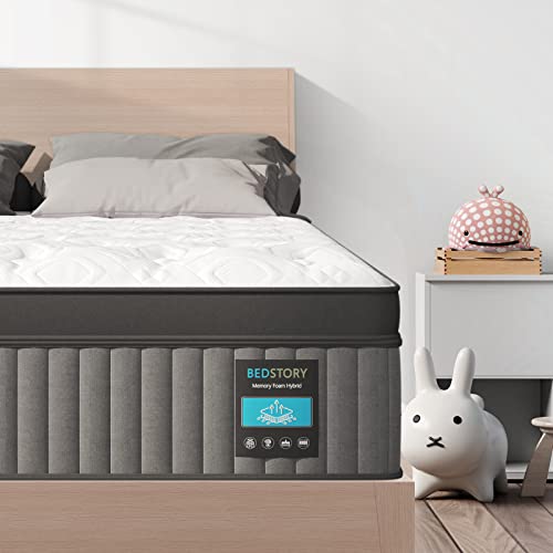 BedStory Full Mattress 12 Inch - Deep Sleep Hybrid Mattress with Gel Memory Foam - Pain Relief & Sleep Cooler & More Supportive Innerspring Double Size Mattress in a Box, CertiPUR-US Certified