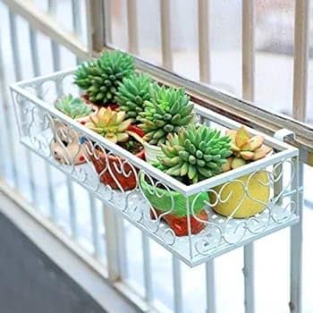 SIRAAJ Metal Hanging Railing Plant Stand For Balcony Home And Office(White - Standard,Pack Of 1) |