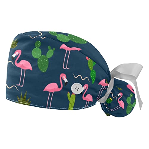 Casquettes de travail JDEZ pour cuisine et laboratoire chapeaux bouffants motifs tropicaux