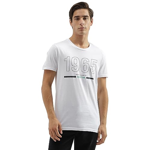 Image of UNITED COLORS OF BENETTON Men's Solid Regular Fit T-Shirt
