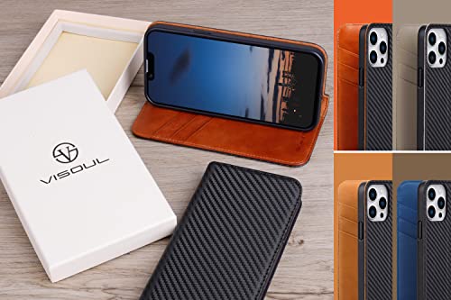 Visoul Case For Iphone 14 Pro Wallet Case, Magnetic Carbon Fiber Leather Case With Card Holder For Men And Women, Folio Flip Phone Cover With Rfid Blocking For Iphone 14 Pro(6.1-Inch) #TOP7