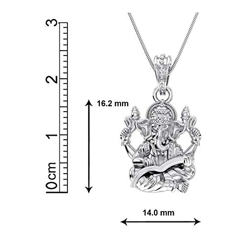 Pendentif argent sterling Ganesh avec chaîne collier mixte