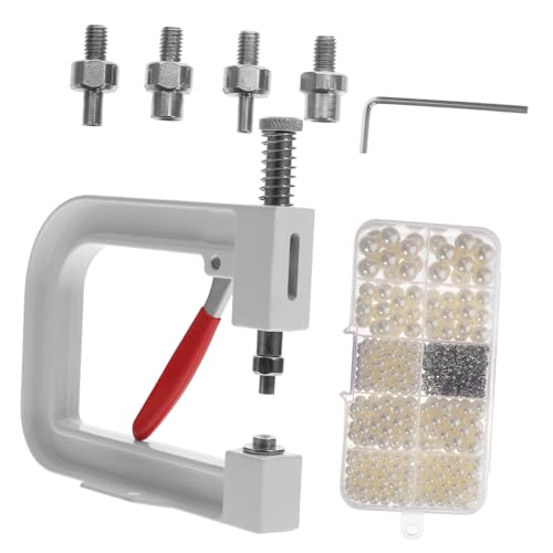 ERINGOGO Beading Machine 5 Molds 1000pcs Beads Hand Press Pearl Setting Tool for DIY Jewelry Making