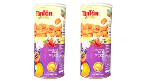 Image of 2 Packs - Spicy Garlic Peanuts - Dau Phong Toi Ot - 7 Oz per Can with 2 Cans per Order
