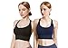 Sujetador Deportivo Tops para Mujer Tallas Grandes Top Gimnasio Sujetador Deportivo de Alto Impacto Sexy Push Up Racer Back Bra Fitness Gym Correa Mariposa (L, Pack 2 Negro/Azul)