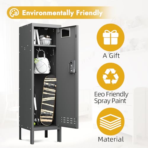 Image of BUTISOW Metal Kids Locker,Metal Cabinet Storage Lockers,Lockable for Employees with Door,54 inch Height Steel Locker,Lockable Steel Locker for Children's Room, Playroom, School,Gym