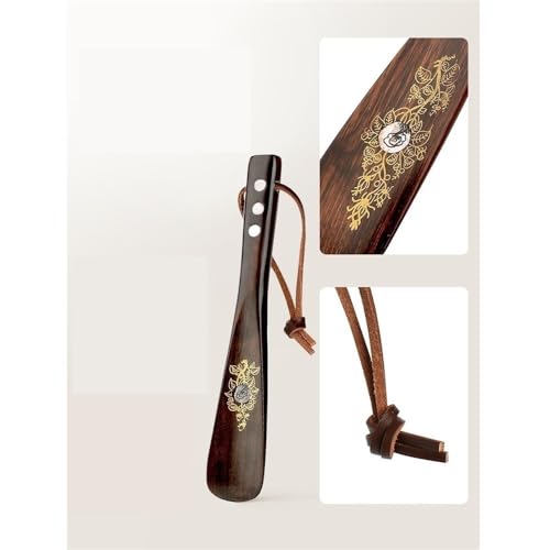 Calzador de madera de lujo con diseño tallado de flor de ciruelo de 22 cm 5