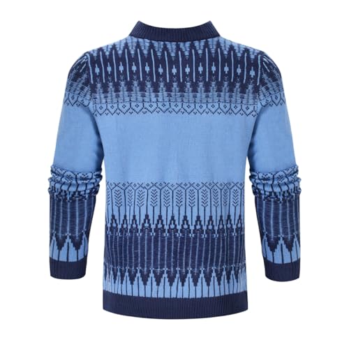 Men's Crewneck Pullover Sweater Unisex Fair Isle Long Sleeve Knitted Sweater3