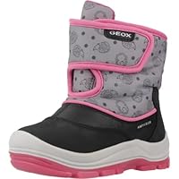 Geox Boy's FLANFIL Girl B ABX Snow Boot, Black/Fuchsia, 6 UK Child