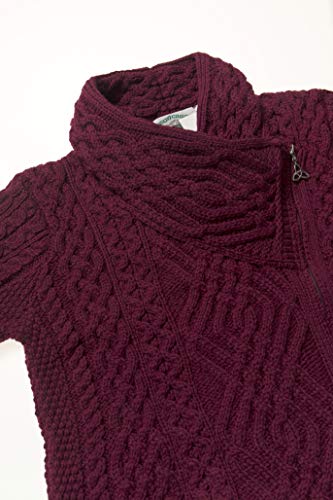Image of Aran Crafts Women's Irish Soft Cable Knitted Side Zip Coat (100% Merino Wool)