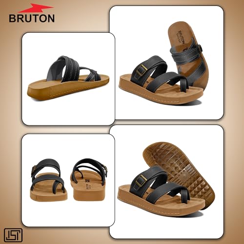 Image of BRUTON Men Men's Flipflop | Ortho | Slippers | Slides | Acupressure | Comfortable Flip Flops