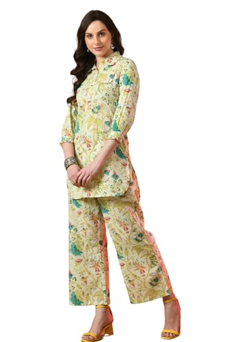 Image of feranoid Co Ord Set Collared Straight 4 Button Kurta with Plazzo