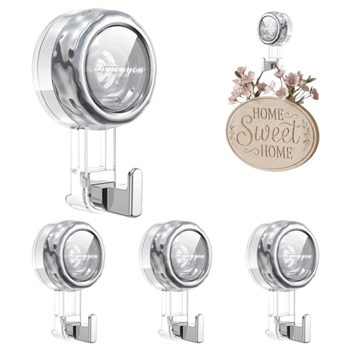 Nicespce Heavy Duty Suction Cup Hooks Strong Suction Hanger for Wreath Shower Window & Glass Door. Waterproof Outdoor Hooks for Bathroom Wall Hanging - Removable No Drilling