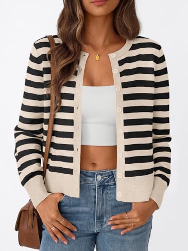Image of Trendy Queen Lightweight Cardigan Sweaters for Women 2026 | Soft Knit Button-Down, Classic Fit Open-Front Layering Piece for Fall, Winter & Office Wear
