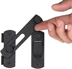 Trinco Trava Porta Tranca Ferrolho Fecho Em Inox Super Resistente - Youtek (Preto)