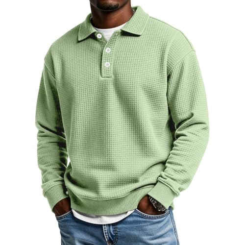 Pull polo homme manches longues en maille chaude pour style casual hiver