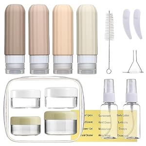 16 Pack Travel Bottles Set for Toiletries, Leakproof Travel Containers for Toiletries TSA Approved Silicone Travel Accessories Squeezable Refillable 3oz for Shampoo Conditioner Lotion