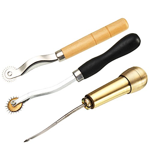 CCChaRLes 48 Pcs Outils De Bricolage En Cuir Kit Couture À La Main Couture Poinçon Sculpture Selle De Travail