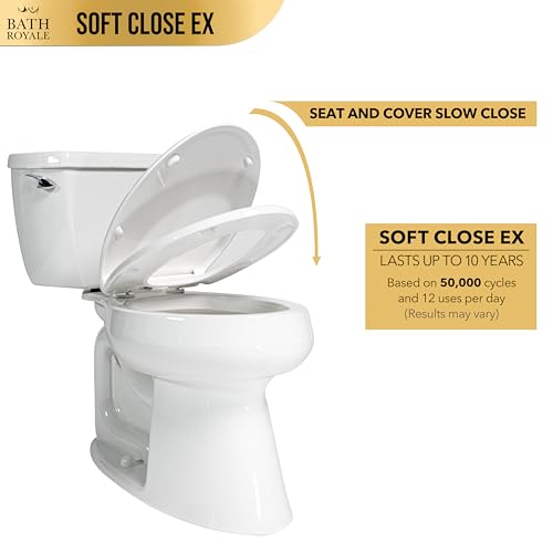 Image of Bath Royale Toilet Seat (Round or Elongated), Slow Close (Soft Close, Quiet Close), Stain-Resistant and Easy to Clean, Fits All Toilet Brands, Premium Series or Heavy Duty Executive Series - 5 Pack